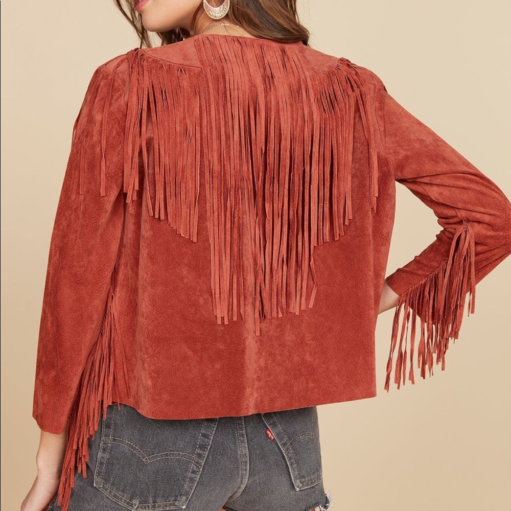 Willow & Clay Suede Fringe Jacket